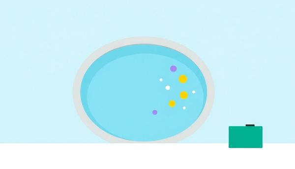 Circular Pool With Chlorine Particles Illustration