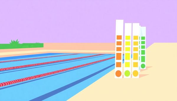 Modern Pool Chemistry Testing Illustration