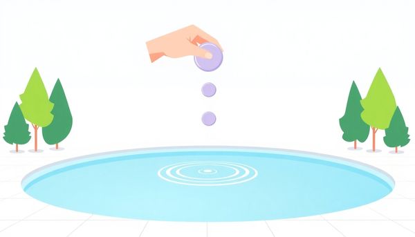 Chlorine Tablet Dropping Into Pool Illustration