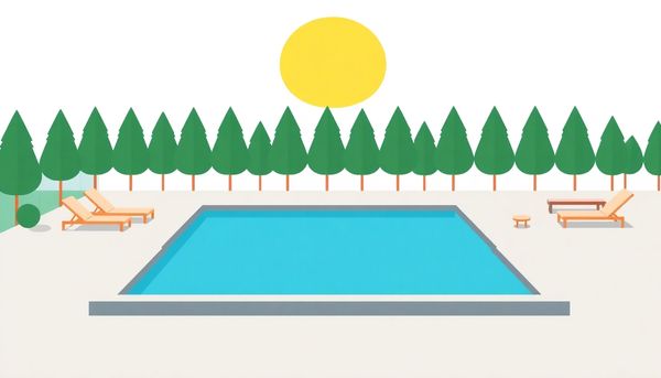 Minimalist Pool Scene With Trees