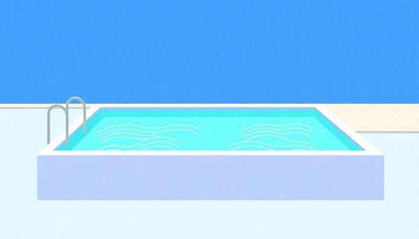 Flat Design Poolside Scene With Ladder