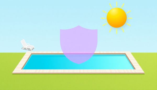 Sun-Protected Swimming Pool Illustration